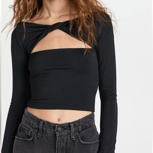 SER.O.YA Black Twist-Detail Top